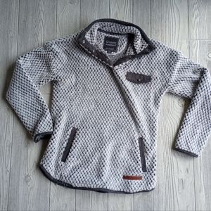 Simply Southern Gray Pullover Fleece Sweatshirt Small 1/4 Button Collar